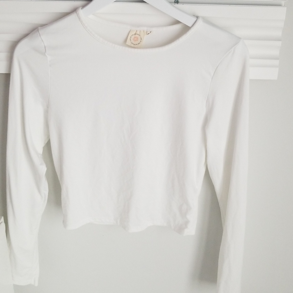 Soft white long sleeve shirt S